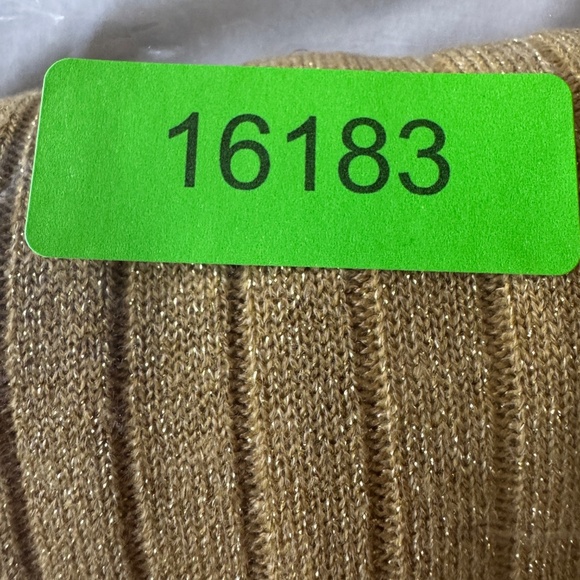 Fairset Petite Vintage Golden Metallic Ribbed Button Up V-Neck Sweater Size LP - Picture 15 of 15